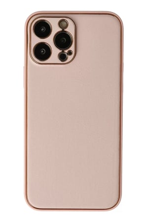 Newface Apple iPhone 13 Pro Kılıf Coco Deri Silikon Kapak - Pudra
