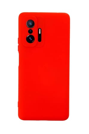 Newface Xiaomi Mi 11T Pro Kılıf Nano içi Kadife Silikon - Kırmızı