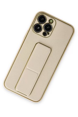 Newface Apple iPhone 13 Pro Kılıf Coco Deri Standlı Kapak - Gold