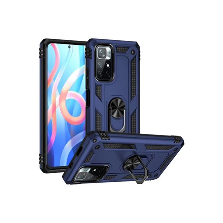 Newface Xiaomi Redmi Note 11T Kılıf Sofya Yüzüklü Silikon Kapak - Lacivert