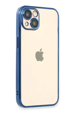 Newface Apple iPhone 13 Kılıf Razer Lensli Silikon - Açık Mavi