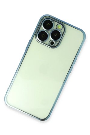 Newface Apple iPhone 13 Pro Max Kılıf Razer Lensli Silikon - Açık Mavi