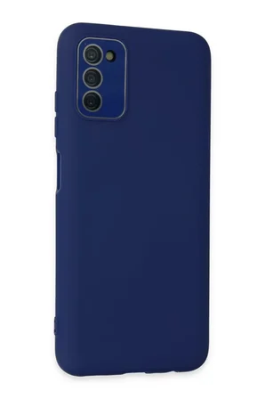 Newface Samsung Galaxy A03S Kılıf Lansman Glass Kapak - Sky Blue