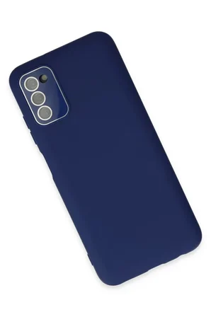 Newface Samsung Galaxy A03S Kılıf Lansman Glass Kapak - Sky Blue