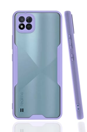 Newface Realme C11 2021 Kılıf Platin Silikon - Lila