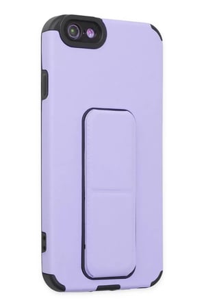 Newface Apple iPhone 6 Kılıf Mega Standlı Silikon - Lila