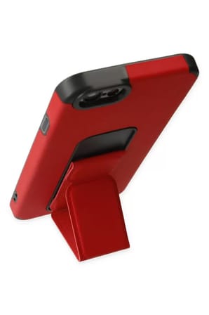Newface Apple iPhone 6 Kılıf Mega Standlı Silikon - Kırmızı