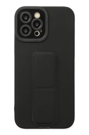 Newface Apple iPhone 12 Pro Max Kılıf Mega Standlı Silikon - Siyah