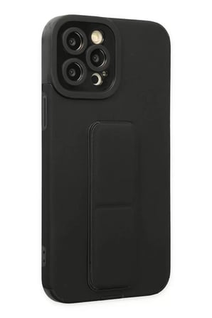 Newface Apple iPhone 12 Pro Max Kılıf Mega Standlı Silikon - Siyah