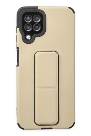 Newface Samsung Galaxy A22 Kılıf Mega Standlı Silikon - Gold