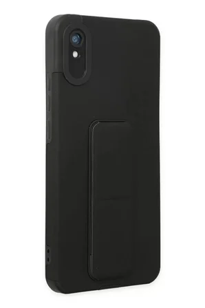 Newface Xiaomi Redmi 9A Kılıf Mega Standlı Silikon - Siyah