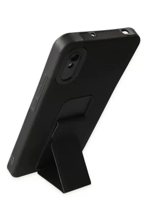 Newface Xiaomi Redmi 9A Kılıf Mega Standlı Silikon - Siyah