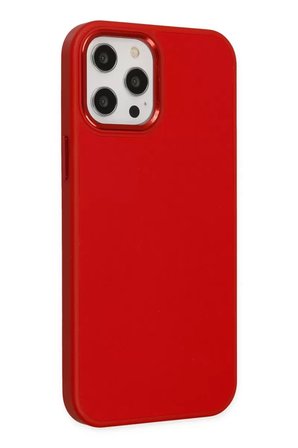 Newface Apple iPhone 12 Pro Max Kılıf Asya Deri Silikon - Kırmızı