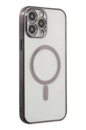 Newface Apple iPhone 14 Pro Kılıf Magneticsafe Lazer Silikon - Siyah