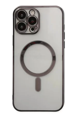 Newface Apple iPhone 14 Pro Kılıf Magneticsafe Lazer Silikon - Siyah
