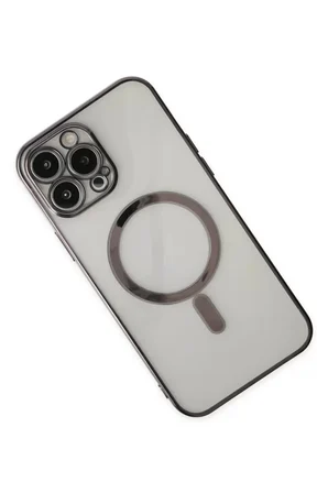 Newface Apple iPhone 14 Pro Kılıf Magneticsafe Lazer Silikon - Siyah