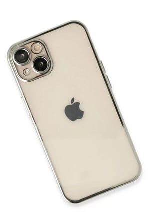 Newface Apple iPhone 14 Plus Kılıf Razer Lensli Silikon - Gümüş