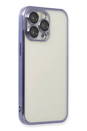 Newface Apple iPhone 14 Pro Kılıf Razer Lensli Silikon - Mor