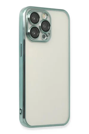 Newface Apple iPhone 14 Pro Max Kılıf Razer Lensli Silikon - Yeşil