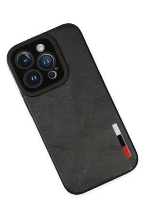 Newface Apple iPhone 14 Pro Kılıf Loop Deri Silikon - Siyah