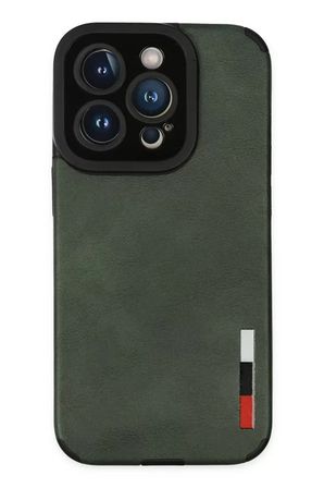 Newface Apple iPhone 14 Pro Max Kılıf Loop Deri Silikon - Yeşil