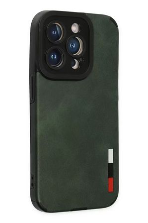 Newface Apple iPhone 14 Pro Max Kılıf Loop Deri Silikon - Yeşil