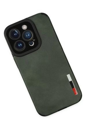 Newface Apple iPhone 14 Pro Max Kılıf Loop Deri Silikon - Yeşil