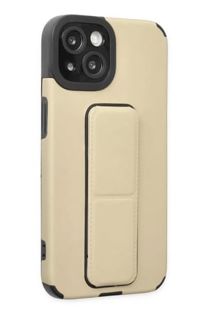 Newface Apple iPhone 14 Plus Kılıf Mega Standlı Silikon - Gold
