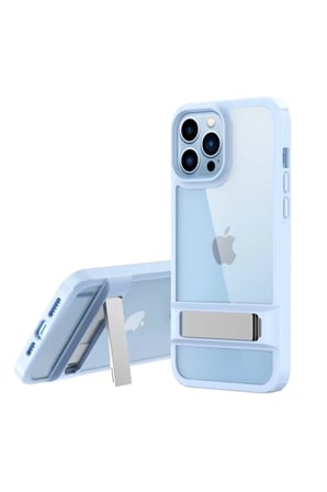 Newface Apple iPhone 13 Pro Max Kılıf Rolet Stand Kapak - Sierra Blue