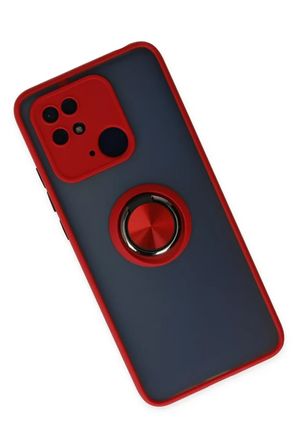 Newface Xiaomi Poco C40 Kılıf Montreal Yüzüklü Silikon Kapak - Kırmızı