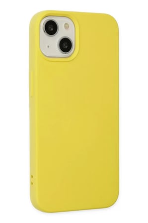 Newface Apple iPhone 14 Kılıf Nano içi Kadife Silikon - Sarı