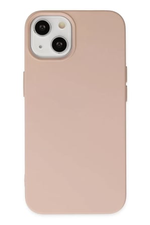 Newface Apple iPhone 14 Plus Kılıf Nano içi Kadife Silikon - Pudra
