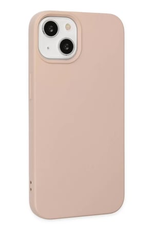 Newface Apple iPhone 14 Plus Kılıf Nano içi Kadife Silikon - Pudra