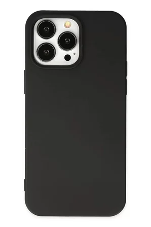 Newface Apple iPhone 14 Pro Max Kılıf Nano içi Kadife Silikon - Siyah