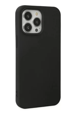 Newface Apple iPhone 14 Pro Max Kılıf Nano içi Kadife Silikon - Siyah
