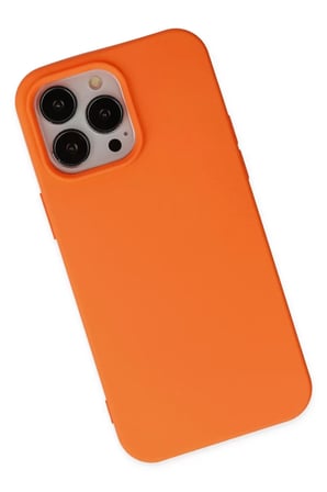 Newface Apple iPhone 14 Pro Max Kılıf Nano içi Kadife Silikon - Turuncu