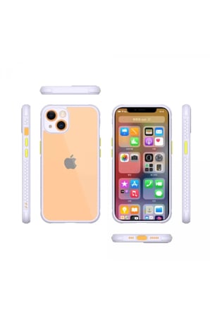 Newface Apple iPhone 13 Mini Kılıf Miami Şeffaf Silikon - Lila
