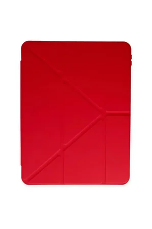 Newface Apple iPad Pro 12.9 (2021) Kılıf Kalemlikli Mars Tablet Kılıfı - Kırmızı