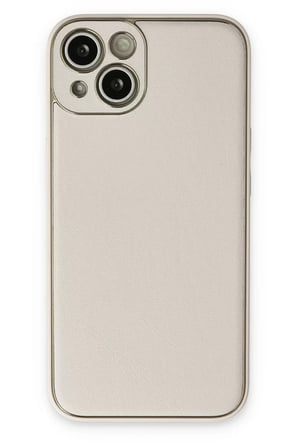 Newface Apple iPhone 14 Plus Kılıf Coco Deri Silikon Kapak - Beyaz