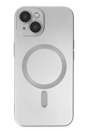Newface Apple iPhone 14 Plus Kılıf Moshi Lens Magneticsafe Silikon - Gümüş