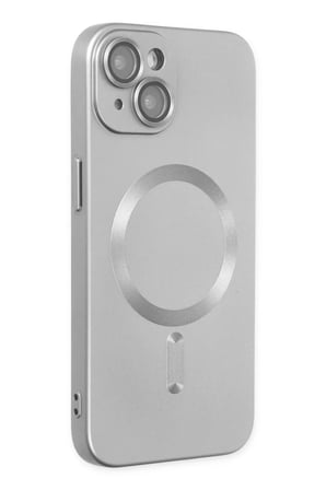Newface Apple iPhone 14 Plus Kılıf Moshi Lens Magneticsafe Silikon - Gümüş