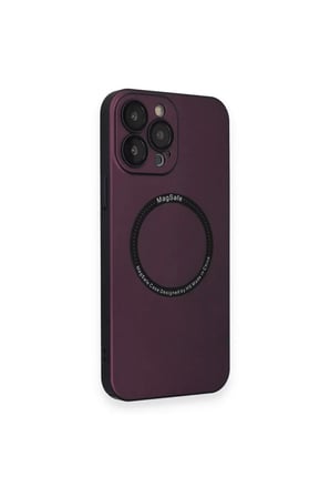 Newface Apple iPhone 14 Pro Kılıf Jack Magneticsafe Lens Silikon - Mürdüm