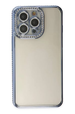 Newface Apple iPhone 14 Pro Kılıf Joke Taşlı Silikon - Mavi
