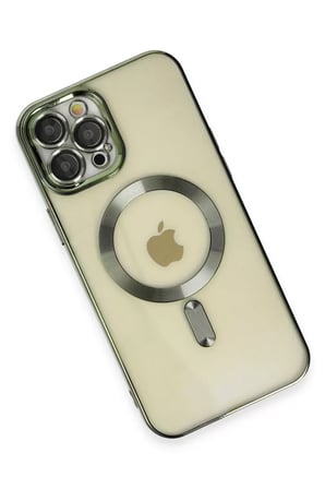 Newface Apple iPhone 12 Pro Max Kılıf Kross Magneticsafe Kapak - Koyu Yeşil