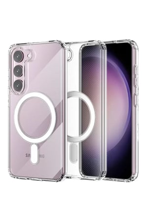 Newface Samsung Galaxy S23 Plus Kılıf Magneticsafe Şeffaf Silikon - Şeffaf