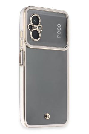 Newface Xiaomi Poco M5 Kılıf Liva Lens Silikon - Beyaz