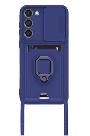 Newface Samsung Galaxy S23 Plus Kılıf Zuma Kartvizitli Yüzüklü Silikon - Lacivert