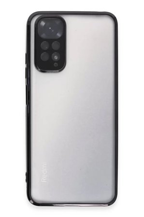 Newface Xiaomi Redmi Note 11 Kılıf Razer Lensli Silikon - Siyah
