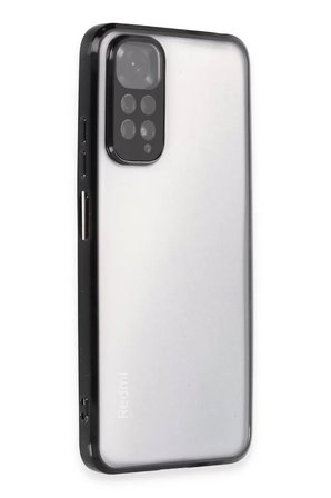 Newface Xiaomi Redmi Note 11 Kılıf Razer Lensli Silikon - Siyah