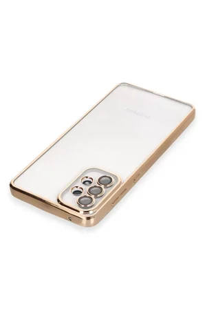 Newface Samsung Galaxy A73 5G Kılıf Razer Lensli Silikon - Gold